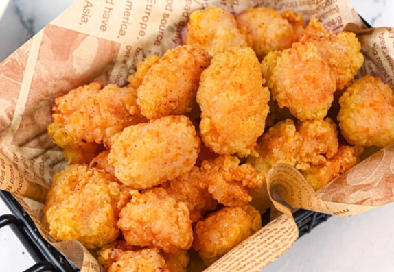 Crispy chicken rice pudding in an air fryer